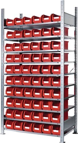 KAPPES Steckregal H2000xB1000xT300mm Grundregal 10 Stahl-Bd.60xGr.5 rot KAPPES