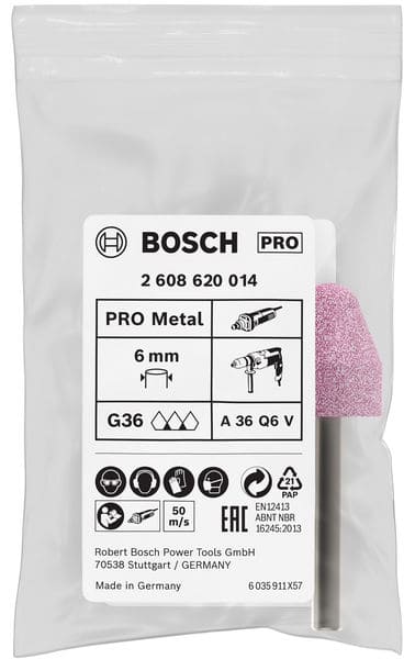 BOSCH Schleifstift, kegelförmig, mittelhart 6 mm, 60, 20 mm, 25 mm