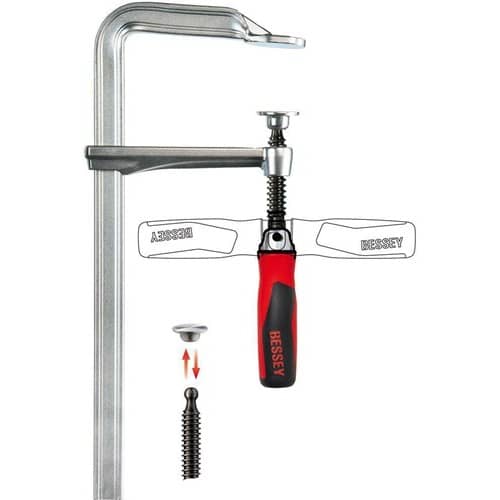 BESSEY Ganzstahlschraubzwinge GZ-KG Spann-W.300mm A.120mm 2-K-Klappgriff BESSEY
