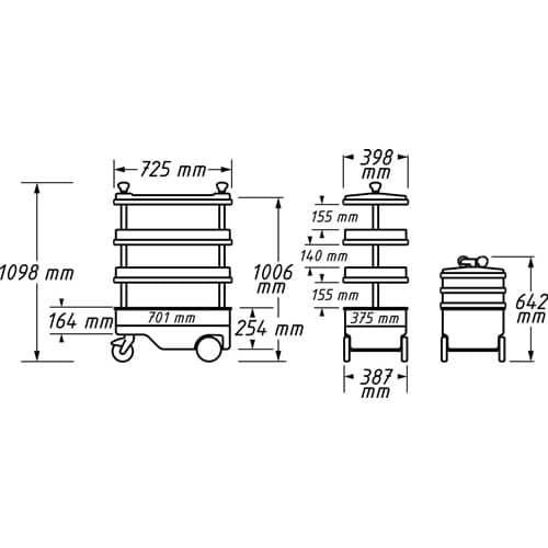 HAZET Wkz.wagen 166C B725xT398xH1102mm 300 kg Stahlbl.HAZET