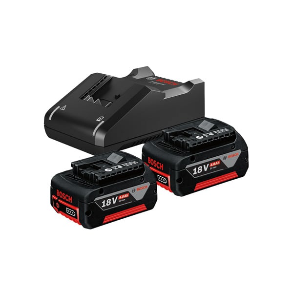 BOSCH Akku Starter-Set: 2 x GBA 18 Volt, 4.0 Ah und GAL 18V-40