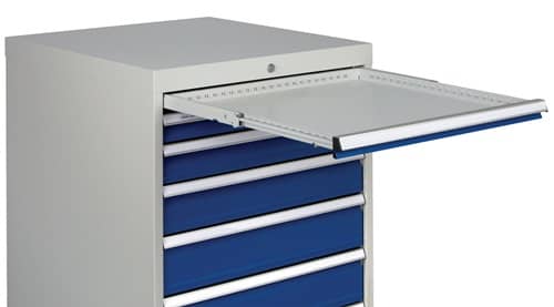 BEDRUNKA+HIRTH Schubladenschrank H819xB705xT736mm lichtgrau/grau 5 Schubl.Voll.Bedrunka