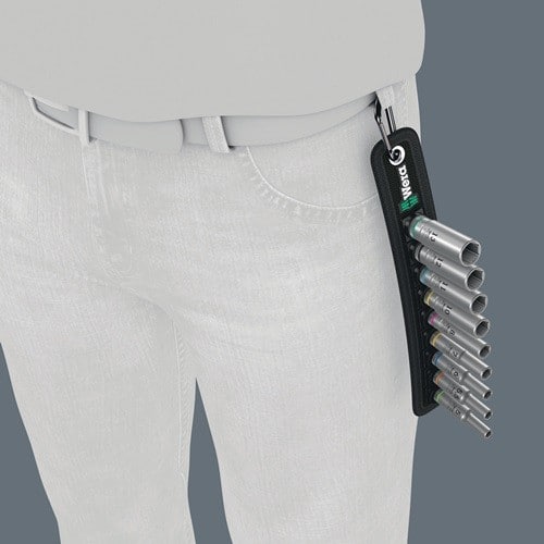 WERA Steckschlüsseleinsatzset Belt A Deep 1 9-tlg.SW 5-13mm Antr.6,3mm (1/4)Zoll WERA