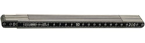 BMI Gliedermaßstab L.2m B.14mm mm/mm EG II Alu.schwarz BMI