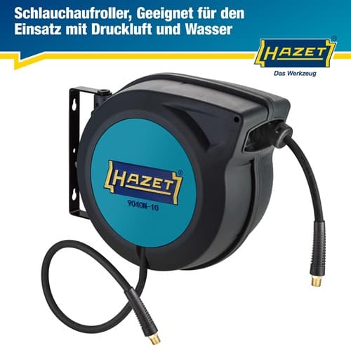 HAZET Druckluftschlauchtrommel 9040N-10 f.Druckluft u.Wasser L.900mm Geh.Ku.