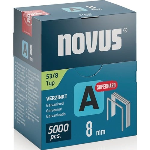 NOVUS Feindrahtklammer A Typ 53 Klammer-B.11,3mm 8mm 0,75mm superhart 5000 St.NOVUS