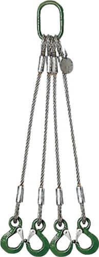 KAYSER Drahtseil-Krangeschirr 4-strängig m.Ovalr.u.4 Ösenh.L1000xD18mm Trgf.4700kg