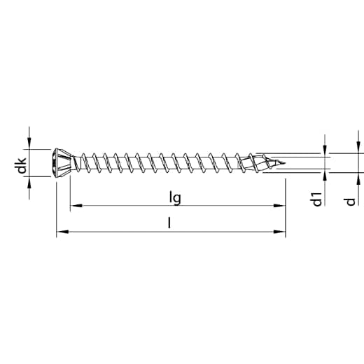 HECO TOPIX-plus A2 3,5 x 50, Dielenschraube, Linsensenkkopf mit Fräsrippen, T-Drive, Variables Vollgewinde, blank, gleitbeschichtet