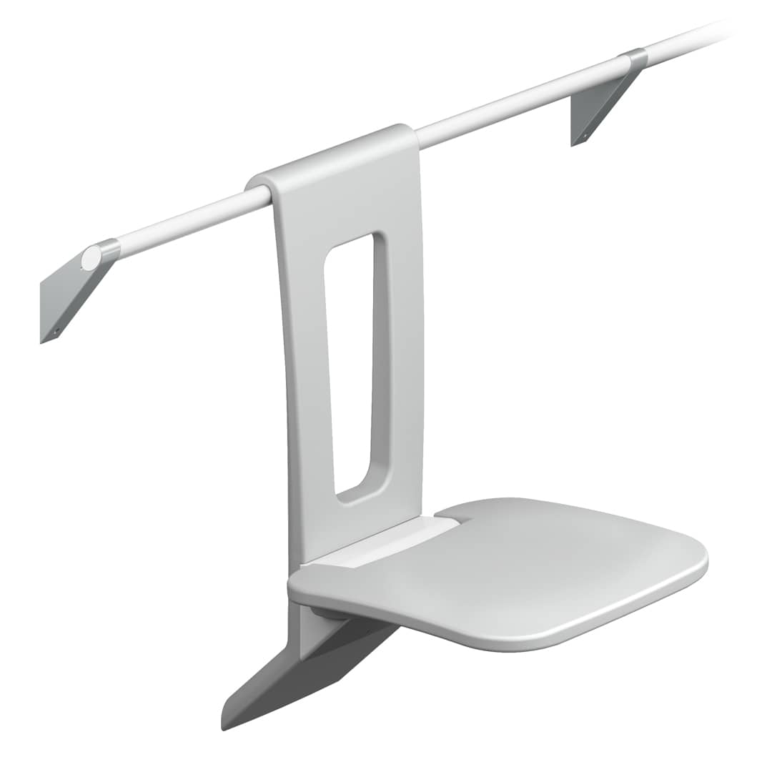 KWS Einhängesitz mit Wandabstützung A100 Sitz 381x368 mm signalgrau / austerngrau
