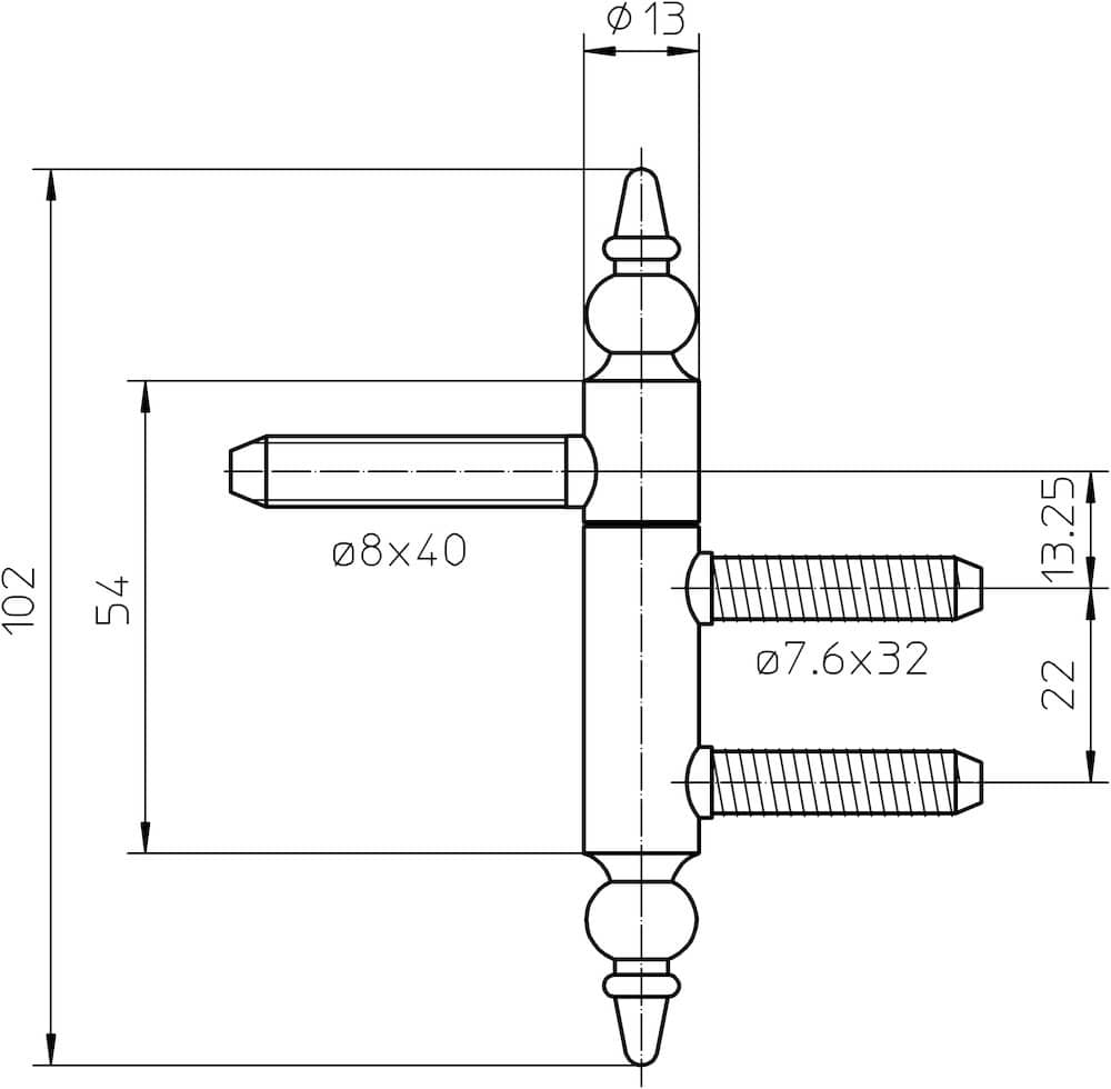 SIMONSWERK Einbohrband BAKA® B 1-13 ZK, Stahl,
