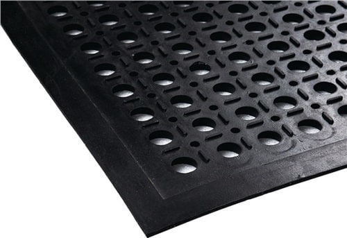 Anti-Ermüdungsmatte B.0,9m L.1,5m D.12mm schwarz NR/SBR o.Gewebeeinlage