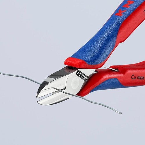 KNIPEX Elektronikseitenschneider L.130mm Form 0 Facette ja 2K-Hülle spiegelpol.KNIPEX