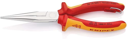 KNIPEX Flachrundzange L.200mm ger.VDE m.Öse Mehrkomp.-Hüllen KNIPEX