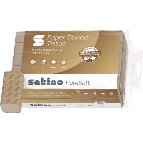 WEPA Handtuchpapier Satino PureSoft 277540 2-lag.soft beige L.230 mmxB.ca.240mm Krt.