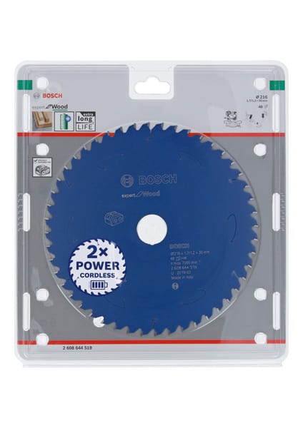 BOSCH Akku-Kreissägeblatt Expert for Wood, 216 x 1,7/1,2 x 30, 48 Zähne