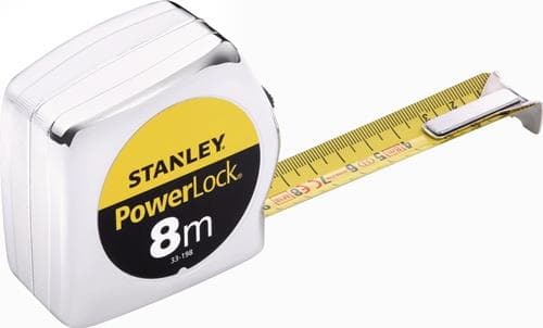 STANLEY Taschenrollbandmaß PowerLock® L.8m B.25mm mm/cm EG II Ku.Automatic SB
