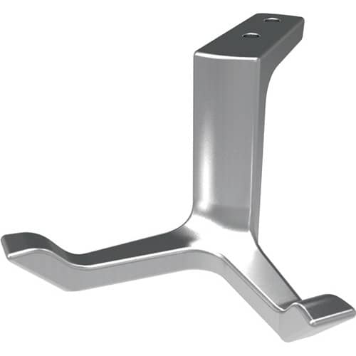 HERMETA Decken-Mantelhaken 0200 zweifach A.87mm Alu.silberf.elox.H.49mm HERMETA