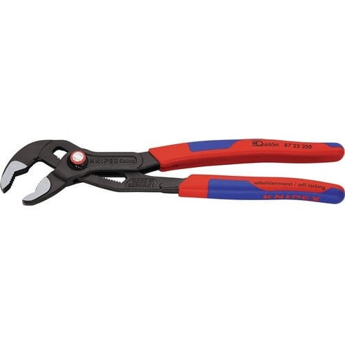 KNIPEX Wasserpumpenzange Cobra® L.250mm Spann-W.46mm pol.Mehrkomp.-H. QuickSet KNIPEX