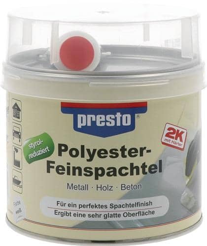 PRESTO 2K-Feinspachtel weiß,Härter rot 1000g Dose PRESTO