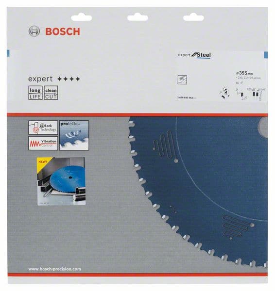 BOSCH Kreissägeblatt Expert for Steel, 355 x 25,4 x 2,6 mm, 80