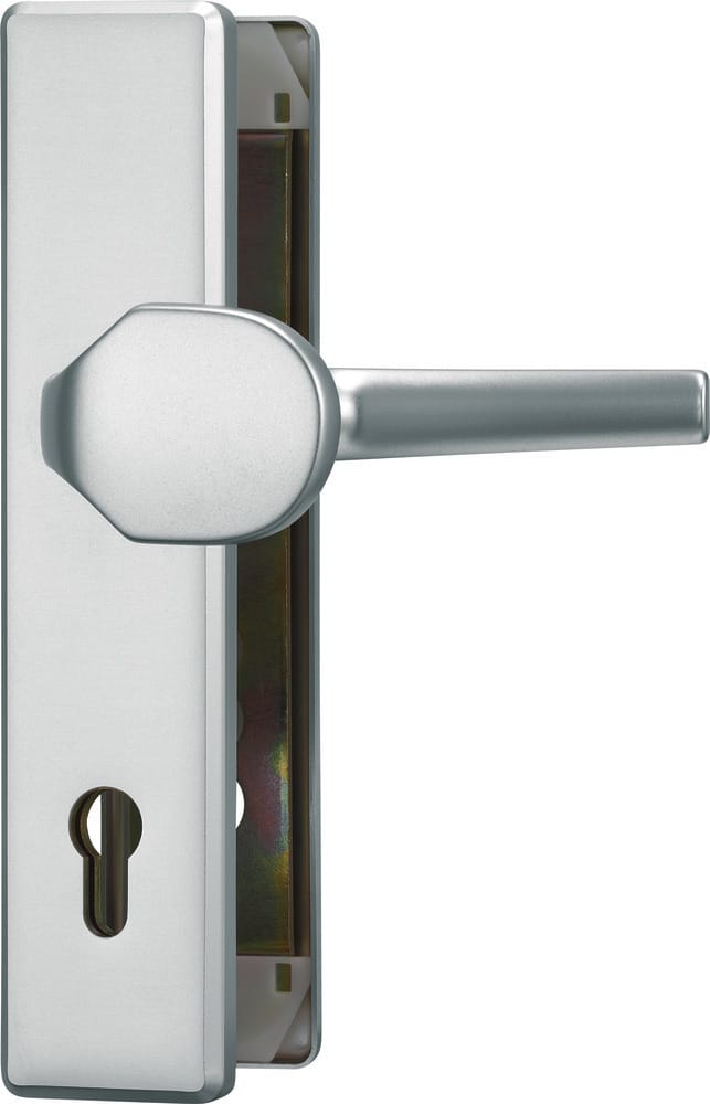 ABUS Schutz-Drückergarnitur mit Langschild KLT512, eckig, Aluminium, 24790