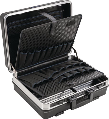 TECWERK Schalenkoffer B500xT200xH420mm m.Wkz.taschen 28,1l ABS-Ku.Alu-Rahmen TECWERK