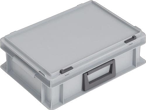LOCKWEILER Ku.-Koffer L400xB300xH133mm PP 1 Griff Schiebeverschluss grau 10l