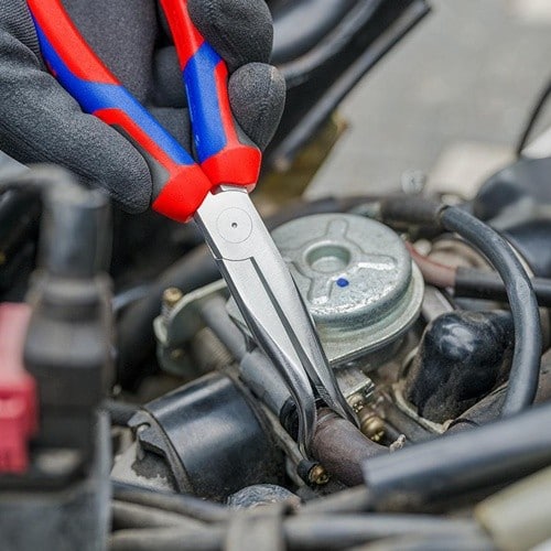 KNIPEX Mechanikerzange L.200mm Form 9 45Grad gew.Mehrkomp.-Hülle verchr.KNIPEX