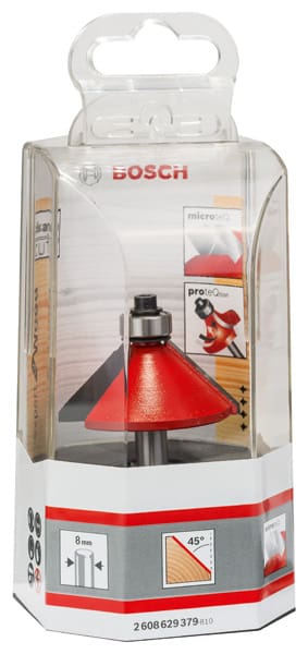 BOSCH Fasefräser, 8 mm, D 44 mm, L 18,5 mm, G 61 mm