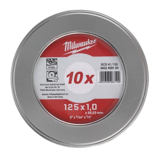 MILWAUKEE 10 x SCS41 1 mm in Metallbox Metalltrennscheibe PRO+ INOX 125 mm