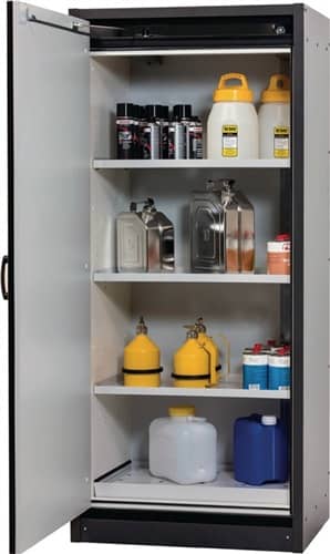ASECOS Sicherh.-Schrank Typ 30 H1947xB864xT620mm grau/gelb Vollblechtüren