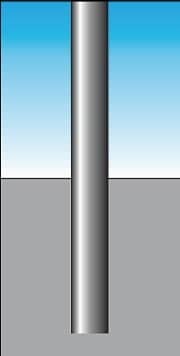 Sperrpfosten Stahl rot-weiß Ø 76 mm mit Spitzkappe URBANUS