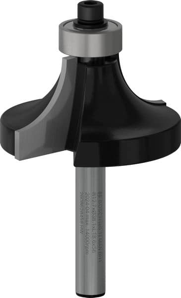 BOSCH Abrundfräser 6 mm, R1 12,7 mm, D 38,1 mm, L 18,6 mm, G 60 mm