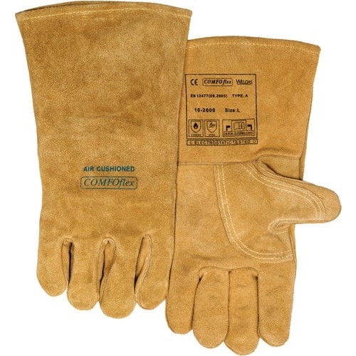 WELDAS Schweißerhandschuhe Bucktan Gr.L (9) gelb Rindspaltleder 5 PA