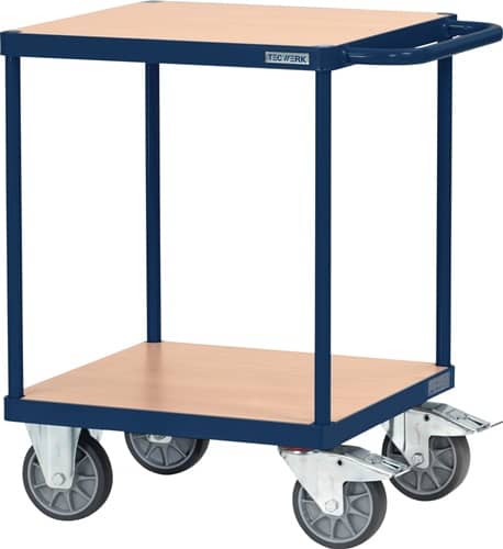TECWERK Tischwagen 2 Ladeflächen L600xB600mm saphirblau Trgf.500kg TECWERK