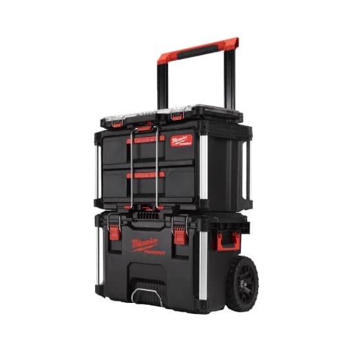 MILWAUKEE PACKOUT Trolley-Koffer, Koffer mit 2 Schubladen u. Organiser Slim PACKOUT Starter-Set 2 3-teilig