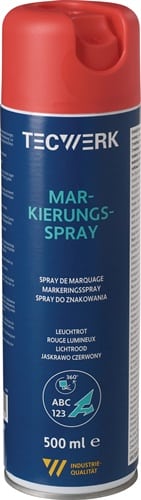 TECWERK Markierungsspray leuchtrot 500ml Spraydose TECWERK