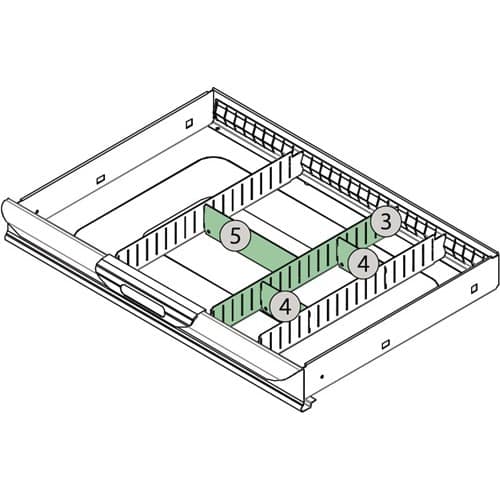 TECWERK Schubladenunterteilungsmaterial 4-tlg.Erweiterungsset 1 TECWERK