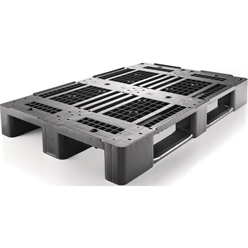 CRAEMER Kunststoffpalette L1200xB800xH150mm 3Kufen durchbrochen m.Rand HD-PE CRAEMER
