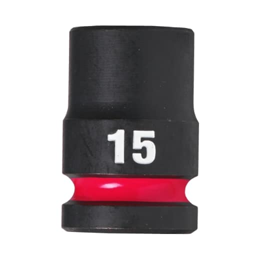 MILWAUKEE 15 x 38 mm SHOCKWAVE Schlagnuss 1/2" kurz