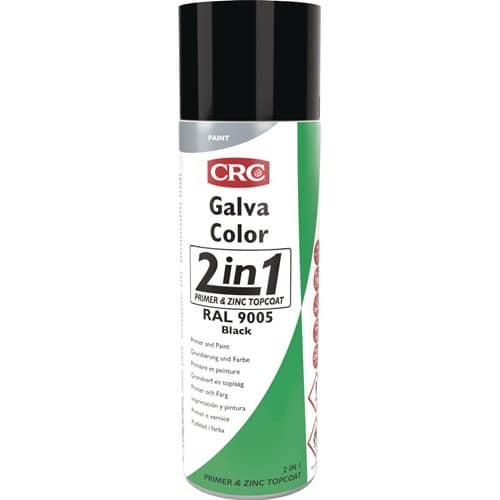 CRC Farbschutzlackspray 2in1 GALVACOLOR tiefschwarz RAL9005 matt 500ml Spraydose CRC