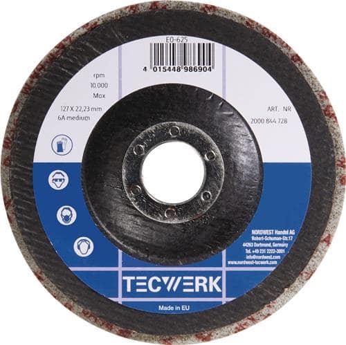 TECWERK Vlies-Kompaktscheibe BUF017 D.125mm Bohr.22,23mm m.Fiberglasrücken anth.TW