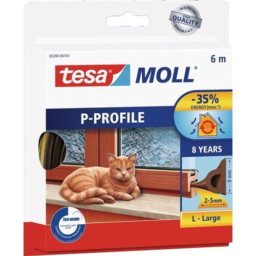 TESA Fenster-/Türmoll tesamoll® 5390 B9mmxH5,5mmxL6m braun TESA