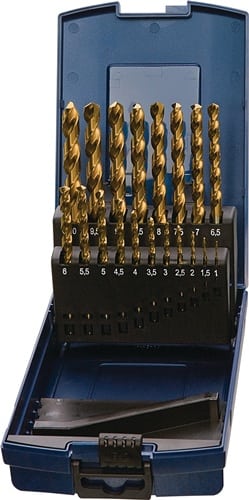 TECWERK Spiralbohrersatz DIN 338 TypN D.1-10x0,5mm HSS TiN 19tlg.Ku.-Kass.TECWERK