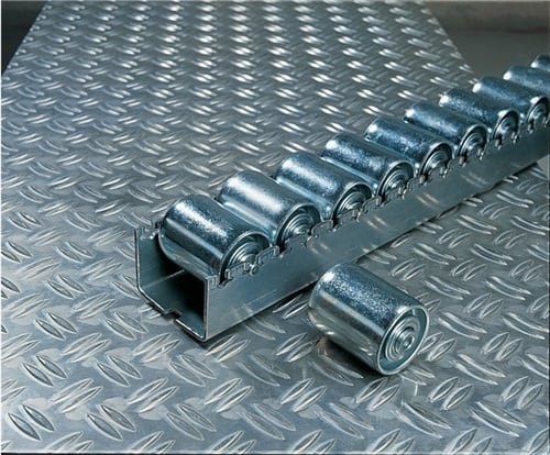 BITO Rollenleiste schwer L.3600mm Stahl-Zylinderrollen,D.45mm Rollenteilung 72mm