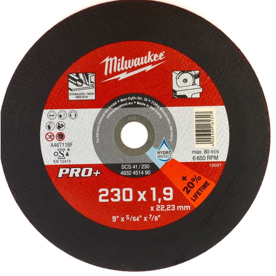 MILWAUKEE SCS41 1,9 mm Metalltrennscheibe PRO+ INOX 230 mm