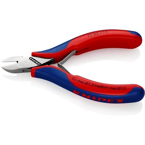 KNIPEX Elektronikseitenschneider L.115mm Form 2 Facette nein 2K-Hülle spiegelpol.KNIPEX