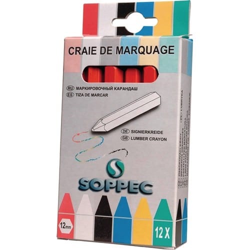 SOPPEC Markierkreide rot unpapiert 12 St./Schachtel SOPPEC