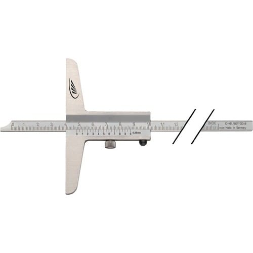 HELIOS PREISSER Tiefenmessschieber DIN 862 200mm ger.Schiene 8x3mm H.PREISSER
