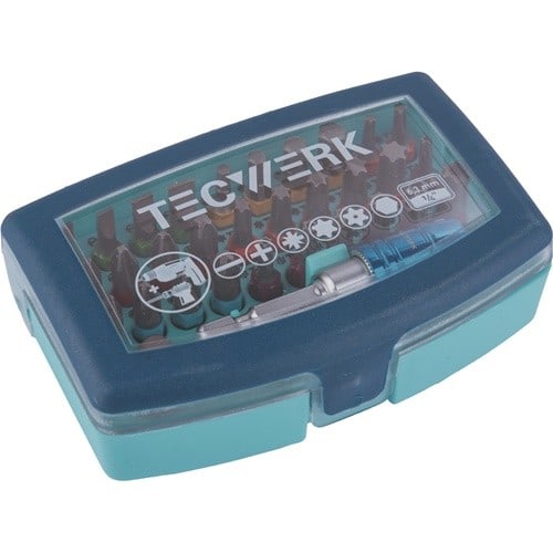 TECWERK Bitsortiment Torsión 32-tlg.Schlitz/PH/PZD/TX/TX-BO/6Kt.Torsionsbits TECWERK